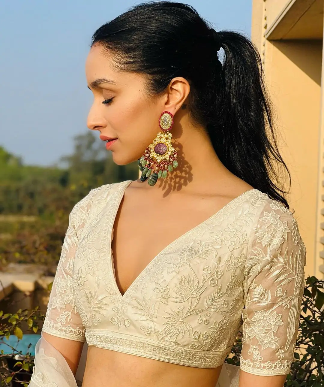 Shraddha Kapoor In White Lehenga Choli